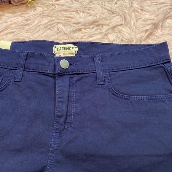 NWT L'Agence Ryland High Rise Navy Cut Off Shorts - Picture 7 of 11